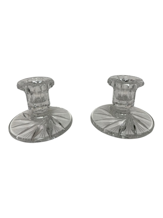 Other - Vintage Bohemian Lead Crystal Star and Pinwheel Candlestick Holders | Set Of 2
